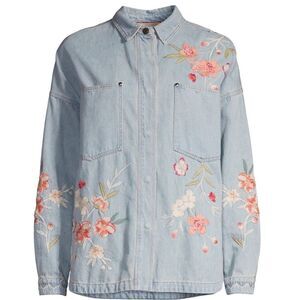 NWT JOHNNY Was Cherri Floral Denim Overshirt New with tag SIZE US XL​​